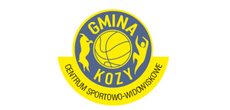 logo CSW w Kozach: ż&oacute;łta piłka na niebieskim tle z prawej sylwetka kozy a z lewej człowieka