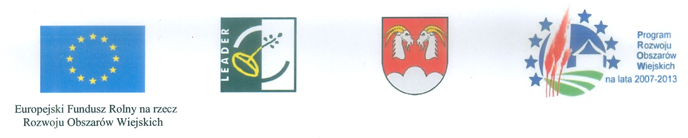 Logo Unii Europejskiej logo Gminy Kozy Logo Leader logo Programu Rozwoju Obszarów Wiejskich