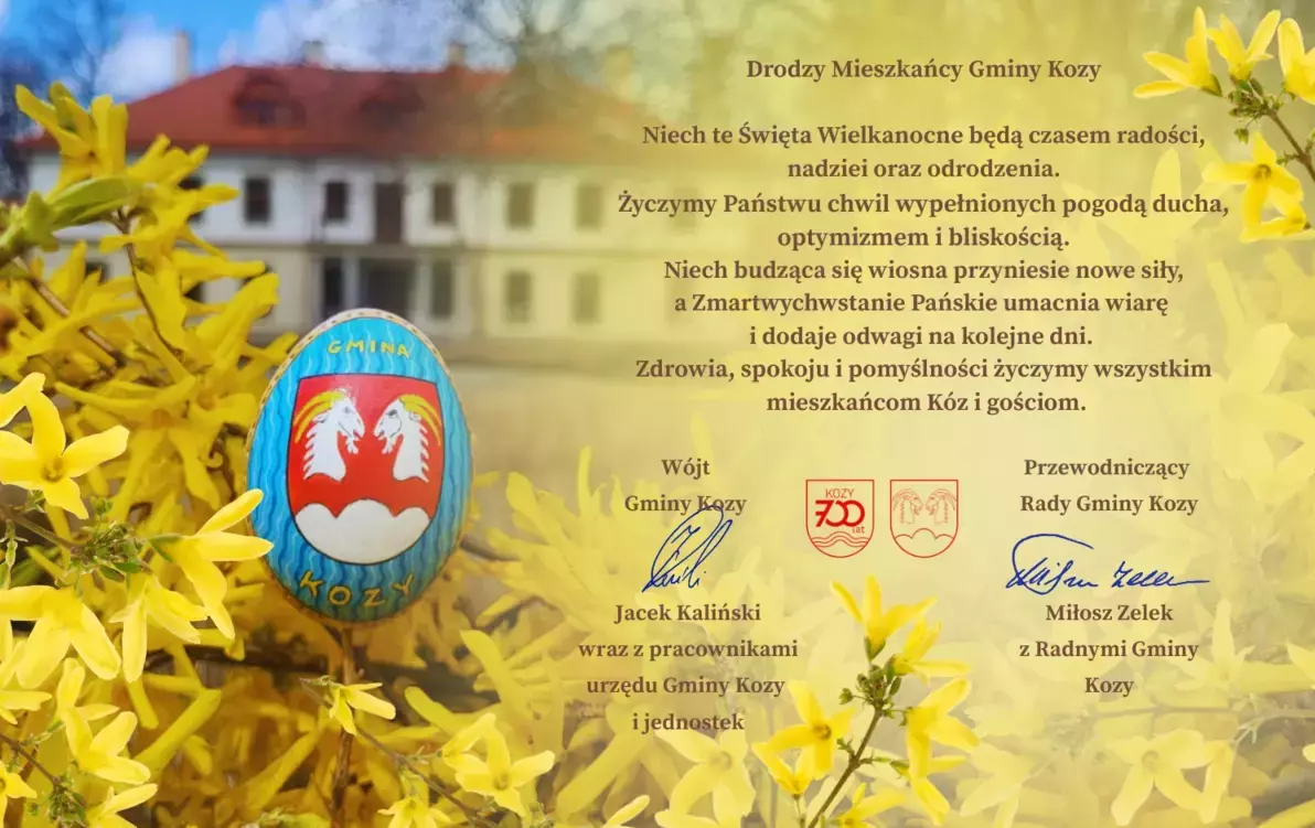 Niech te Święta Wielkanocne będą czasem radości, nadziei oraz odrodzenia.???? Życzymy Państwu chwil wypełnionych pogodą ducha, optymizmem i bliskością.???? Niech budząca się wiosna przyniesie nowe siły, a Zmartwychwstanie Pańskie umacnia wiarę i dodaje od
